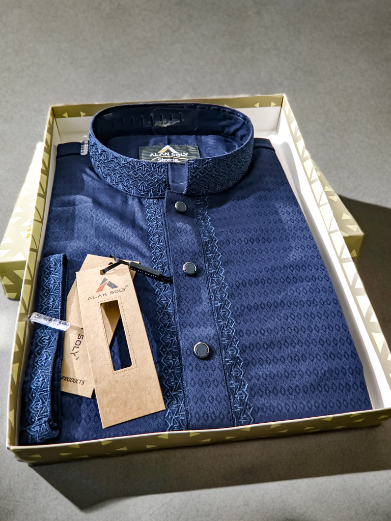 Embroidery Panjabi Navy Blue